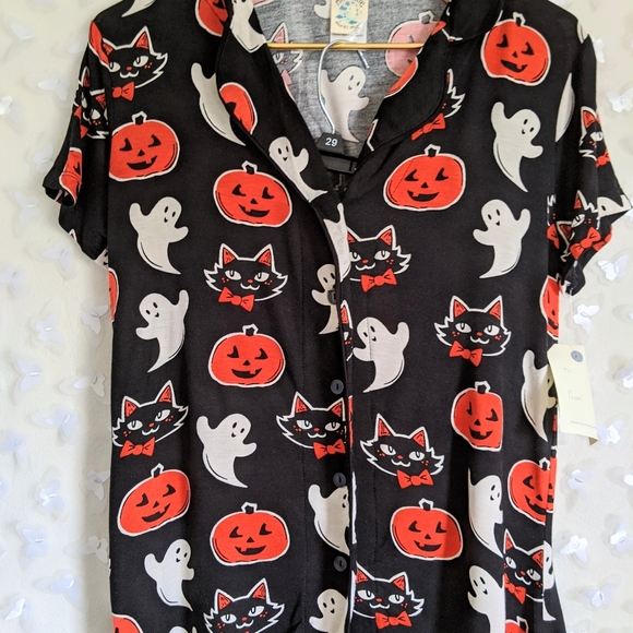 NEW Nite Nite Munki Munki Black Cat Pajama Set S - Picture 3 of 4